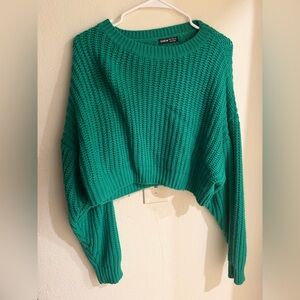 SHEIN Teal Crew Neck Sweater